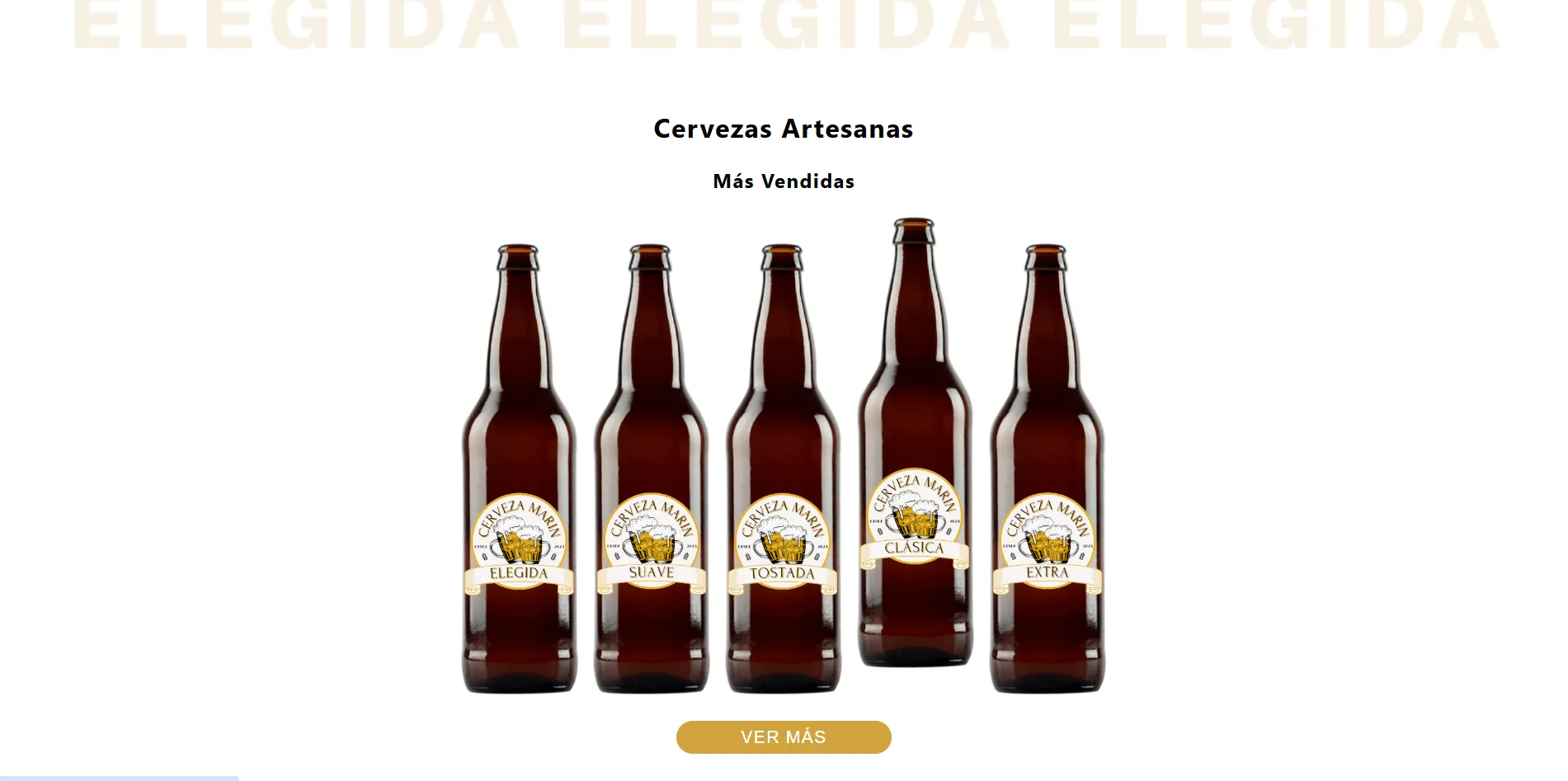 Listado de cervezas más vendidas en Cervezas Marín