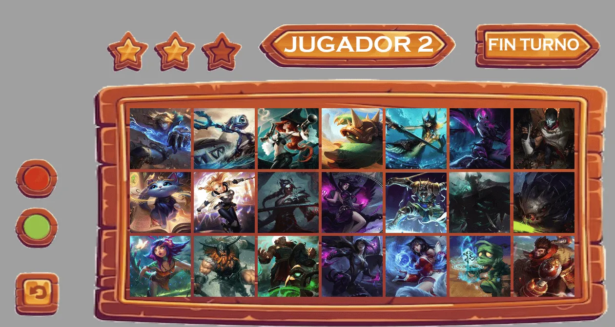 Pantalla de inicio del juego ¿Quién es Quién?
