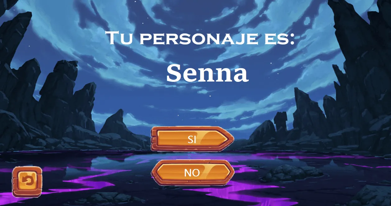 Pantalla de resultados del juego ¿Quién es Quién?